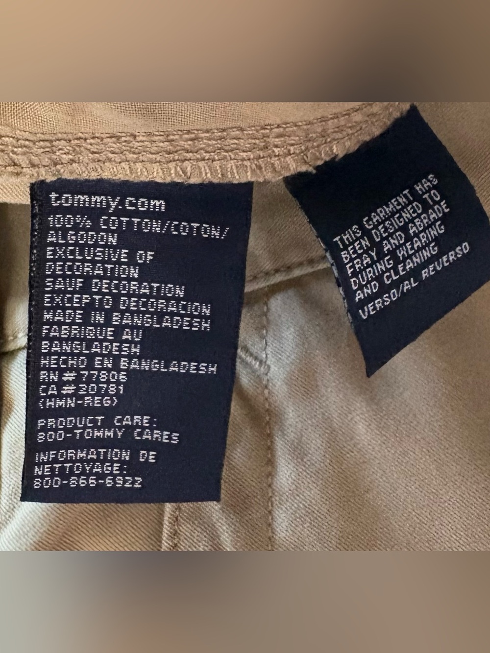 Tommy Hilfiger Beige Men’s Wide Leg Cargo Pants 42 x 30 EUC - Picture 7 of 7
